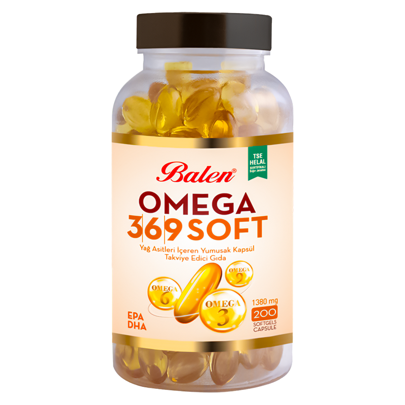Balen Omega 3,6,9 Soft Yağ Asitleri İçeren Yumuşak Kapsül 1380 MG*200