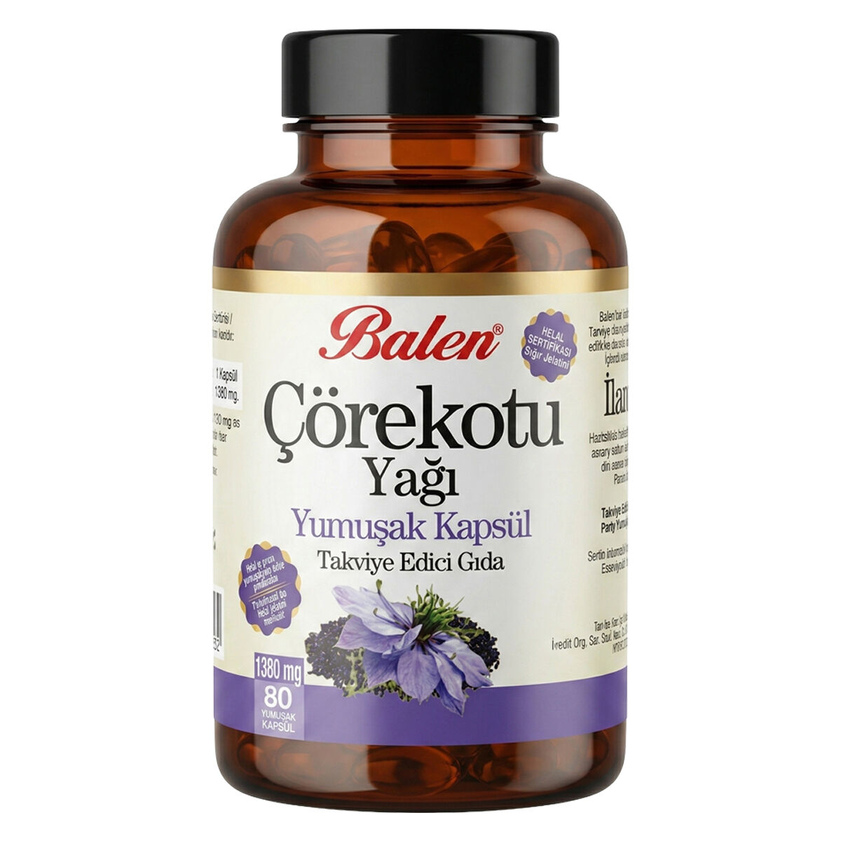 Balen Soğuk Sıkım Çörekotu Yağı Yumuşak Kapsül 1380 MG*80
