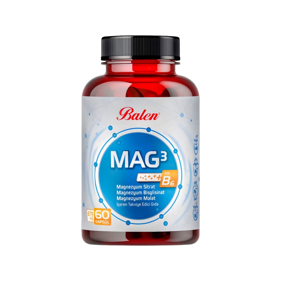 Balen Mag 3 Magnezyum Sitrat & Bisglisinat & Malat 679 Mg*60
