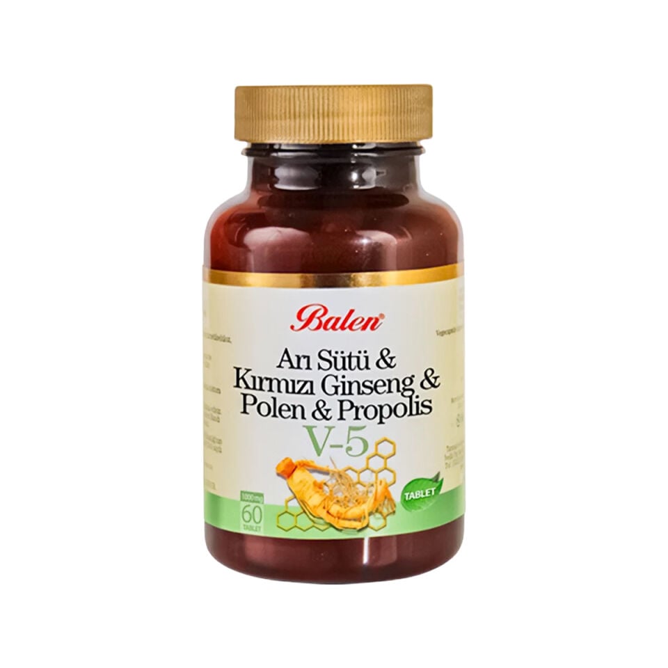 Balen V5 Arı Sütü & Ginseng & Polen & Propolis Tablet 1015 Mg*60