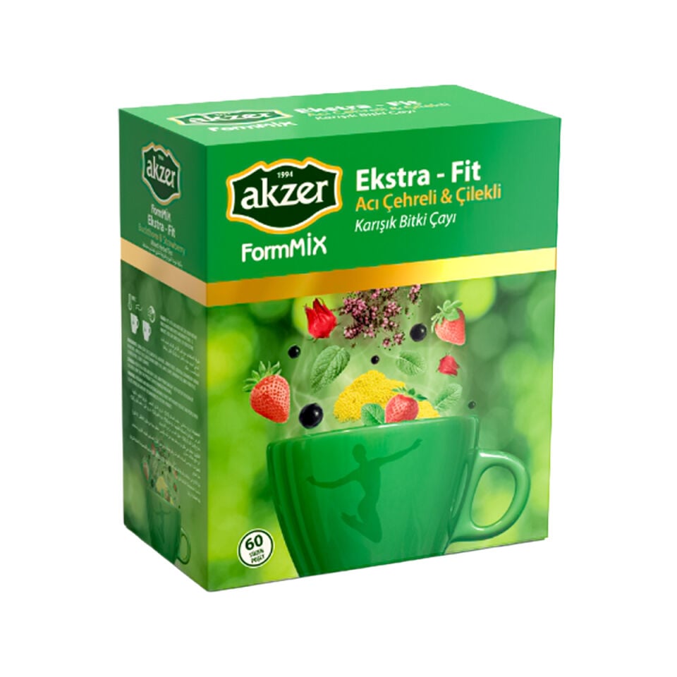 Akzer Acı Çehre Ve Çilek Aromalı Form Çayı 60 Poşet