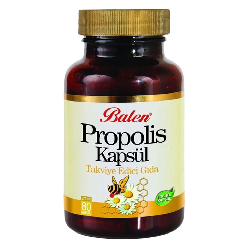 Saf Propolis Kapsül 400 mg - 80 Bitkisel Kapsül (Helal Sertifikalı)