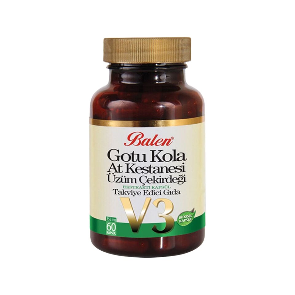 Gotu Kola, At Kestanesi, Üzüm Çekirdeği Ekstraktı Kapsül - 60 Bitkisel Kapsül (V3)