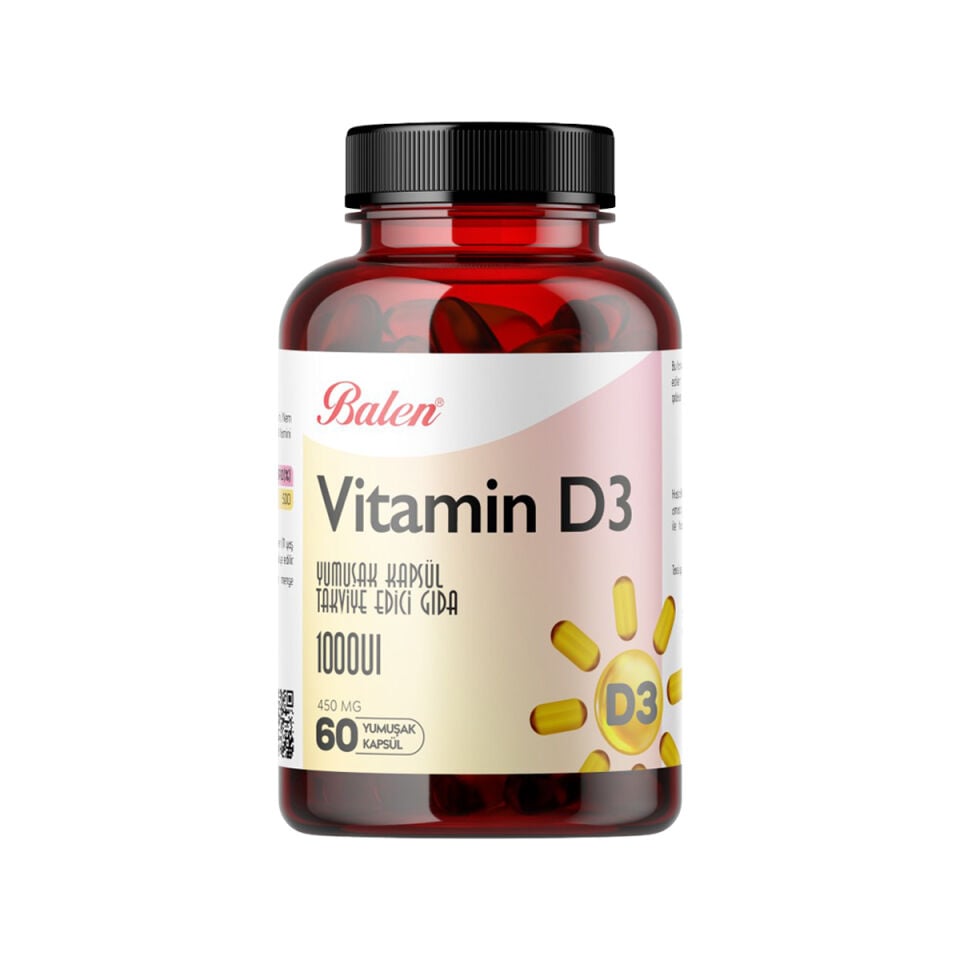 Balen Vitamin D3 1000 IU 60 Yumuşak Kapsül