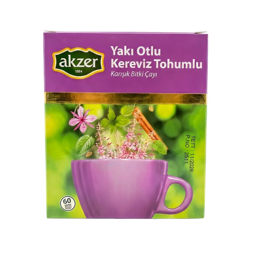 Akzer Yakıotlu Kereviz Tohumlu Karışık Bitki Çayı - 60 Süzen Poşet (90g)