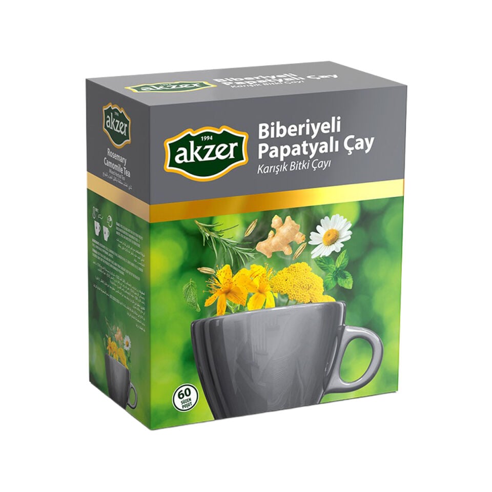 Akzer Biberiyeli Papatyalı Karışık Bitki Çayı 60 lı
