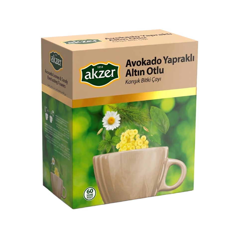 Akzer Avakado Yapraklı Altınotlu Karışık Bitki Çayı 60 lı