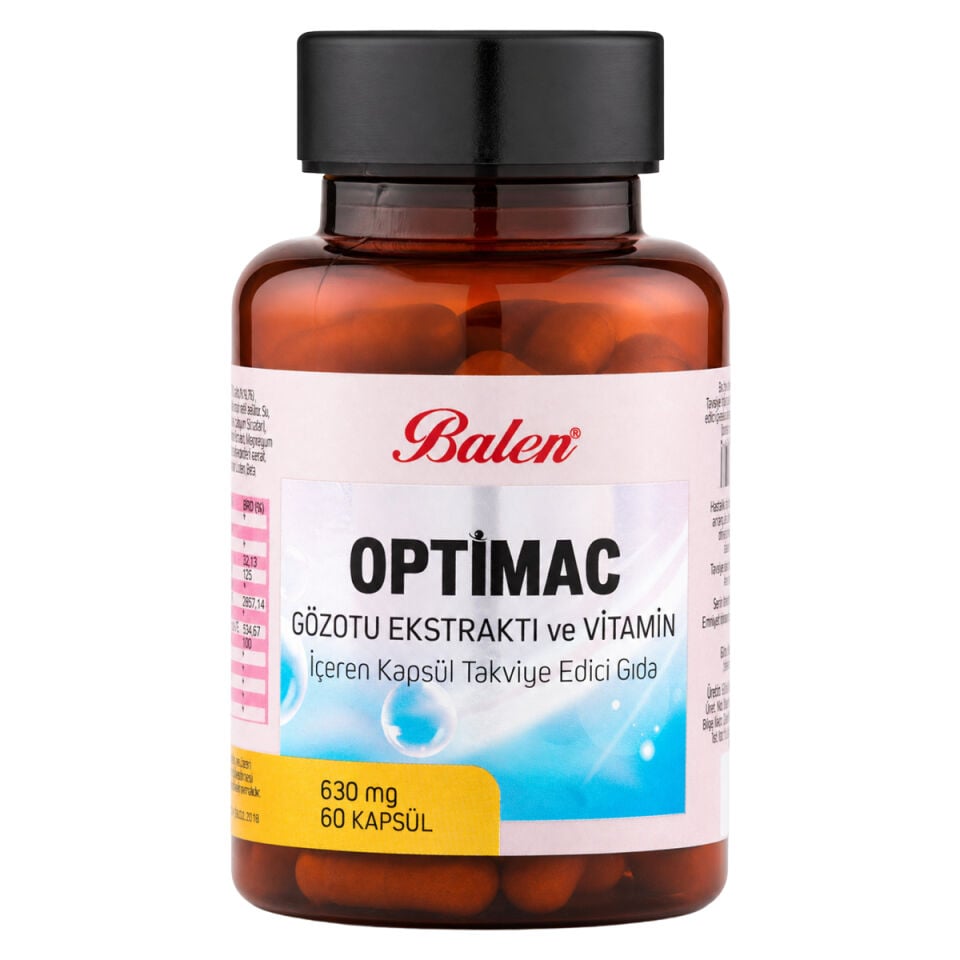 Balen Optimac Gözotu Ekstraktı ve Vitamin İçeren 630 mg 60 Kapsül