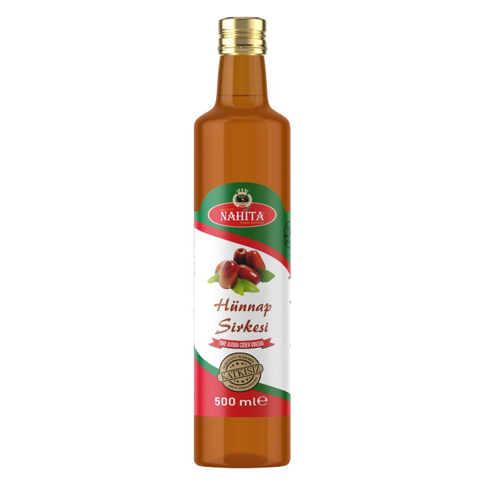 Nahita Hünnap Sirkesi 500 ml - Katkısız Doğal Fermente Saf Hünnap Sirkesi (Cam Şişe)