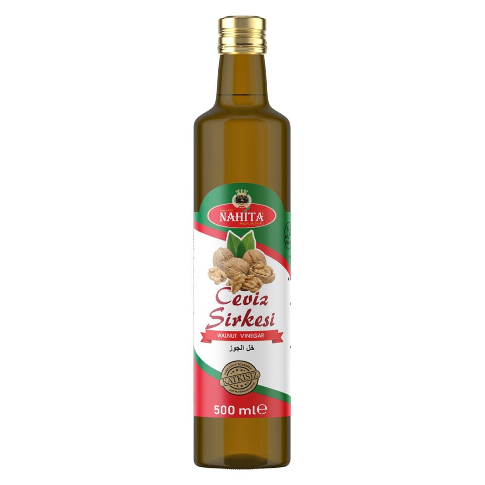 Nahita Ceviz Sirkesi 500 ml - %100 Doğal Katkısız Fermente (Cam Şişe)
